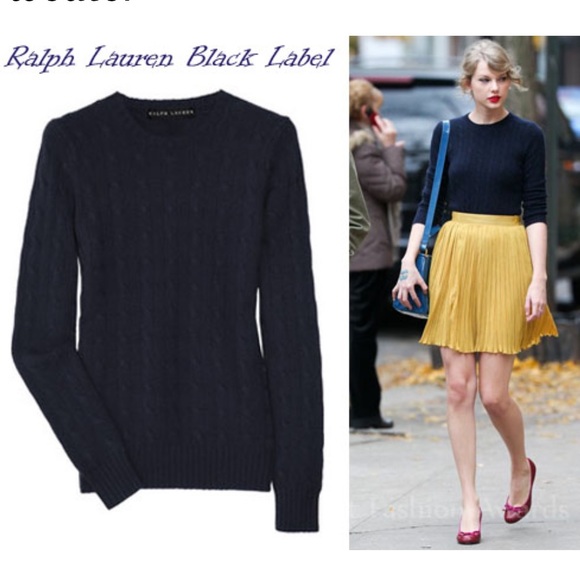 Ralph Lauren Black Label Sweaters - Ralph Lauren Black label cable knit cashmere Sz L